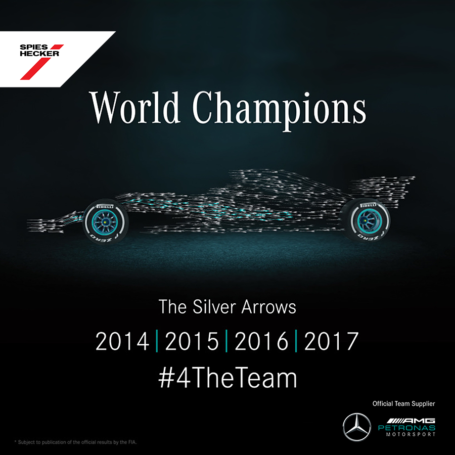 Spies Hecker gratuluje zespołowi Mercedes-AMG Petronas Motorsport zwycięskiego sezonu  #4TheTeam