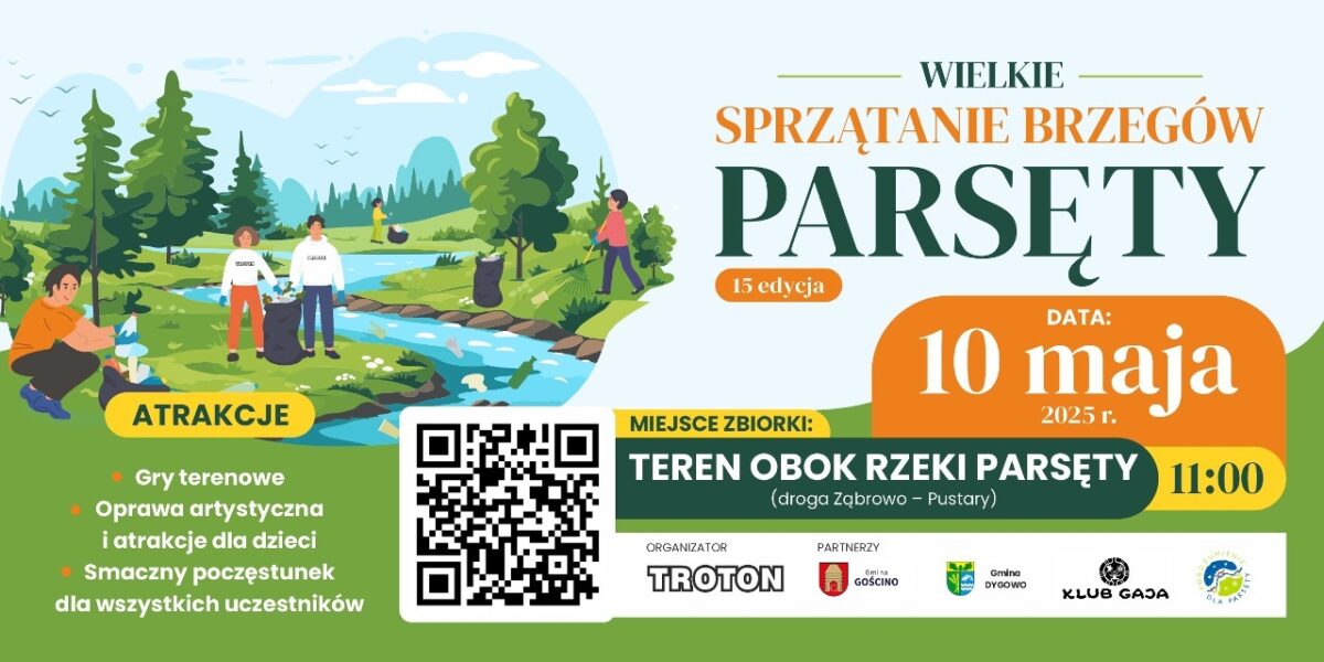 Troton zaprasza na Wielkie Sprzątanie Parsęty 2025 – powrót akcji po 6 latach z atrakcjami i wsparciem gmin Dygowo i Gościno
